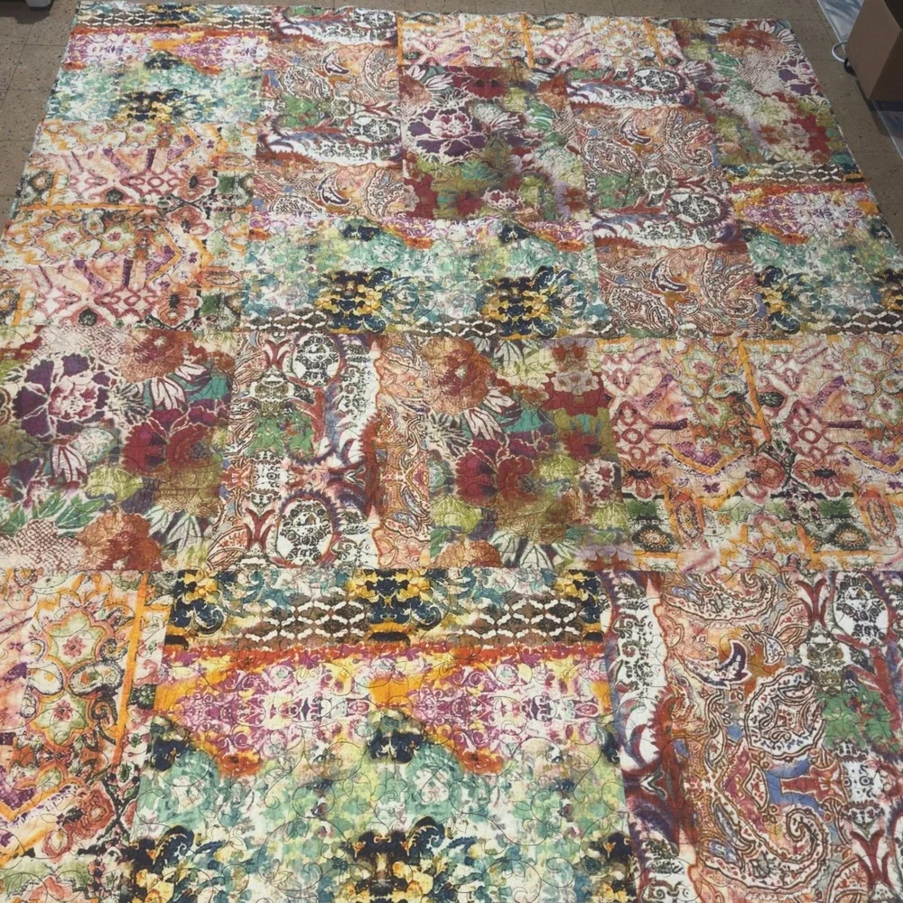 Poetic Wanderlust Tracy Porter Patchwork Quilt Purple Floral King 105x91